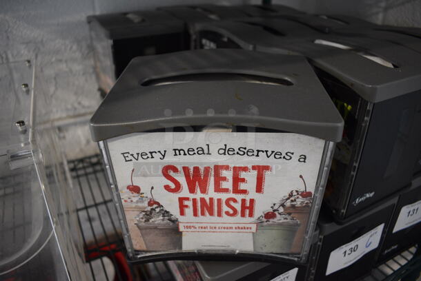 6 EasyNap Black and Gray Poly Countertop Napkin Dispensers. 7.5x6x7. 6 Times Your Bid! - Image 1 of 5
