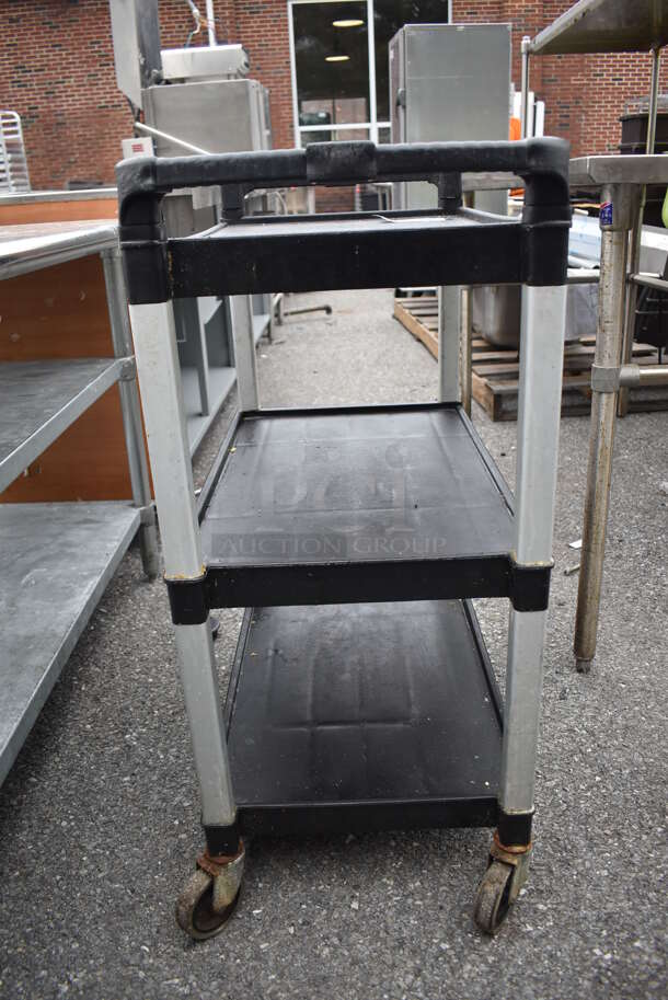Black Poly 3 Tier Cart on Commercial Casters. 16x31x36 - Image 4 of 5