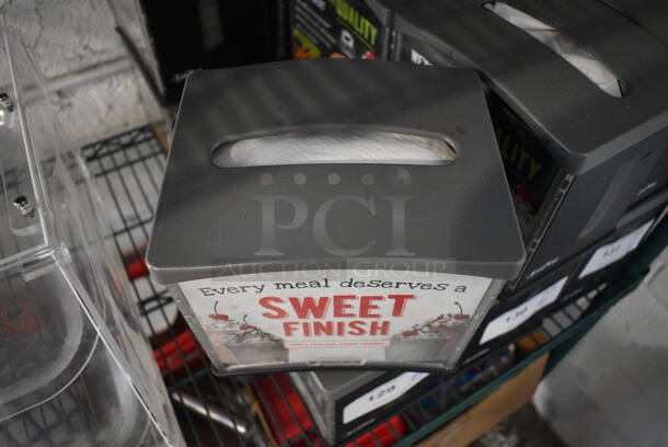 6 EasyNap Black and Gray Poly Countertop Napkin Dispensers. 7.5x6x7. 6 Times Your Bid! - Image 3 of 5