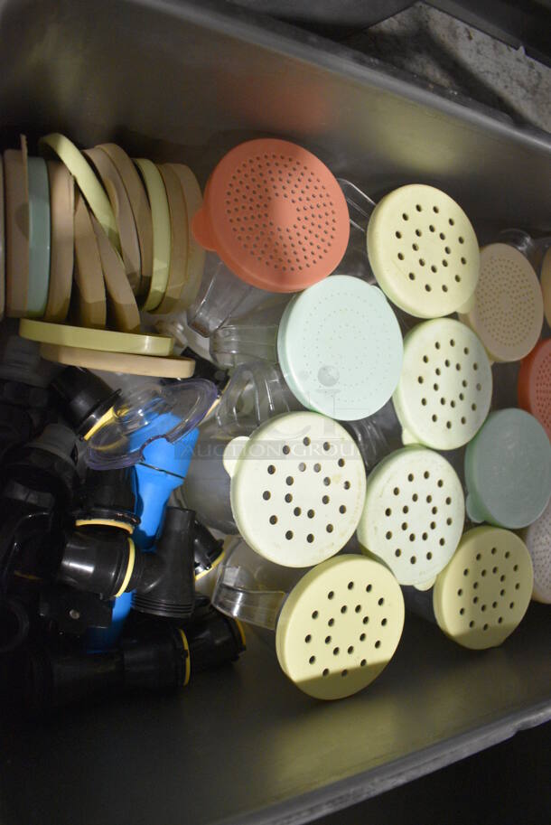 ALL ONE MONEY! Lot of Various Items Including Poly Seasoning Shakers in Metal Bin - Image 3 of 4