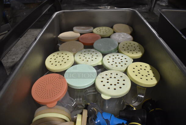 ALL ONE MONEY! Lot of Various Items Including Poly Seasoning Shakers in Metal Bin - Image 4 of 4