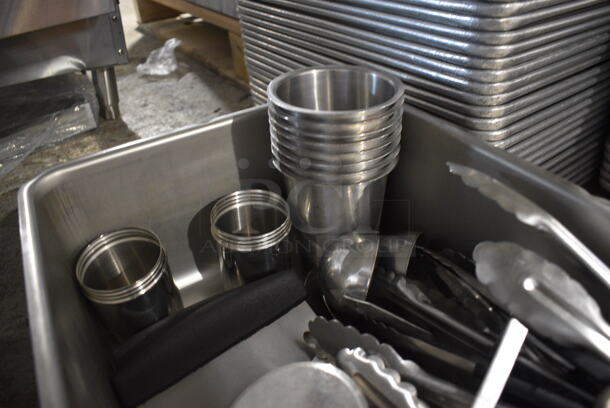 ALL ONE MONEY! Lot of Various Items Including Utensils and Metal Cylindrical Bins in Metal Bin - Image 4 of 4