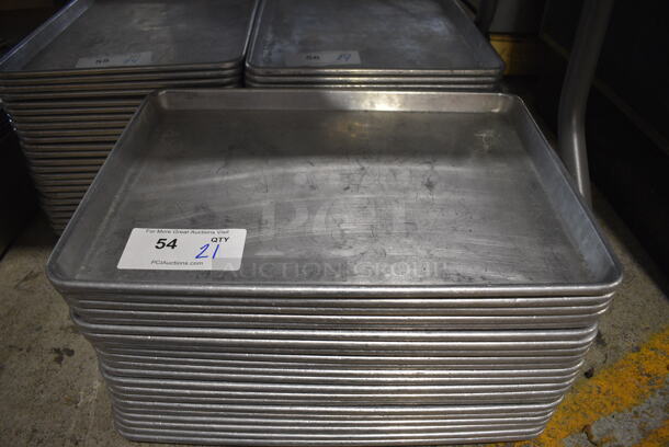 21 Metal Half Size Baking Pans. 13x18x1. 21 Times Your Bid!