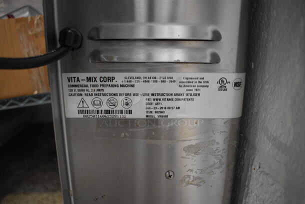 Vita-Mix VM0800 Stainless Steel Commercial Countertop Drink Blender. 120 Volts, 1 Phase. 10x9x24. Tested and Working! - Image 4 of 4