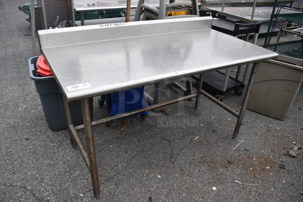Stainless Steel Table w/ Back Splash. 60x30x38 - Image 1 of 4
