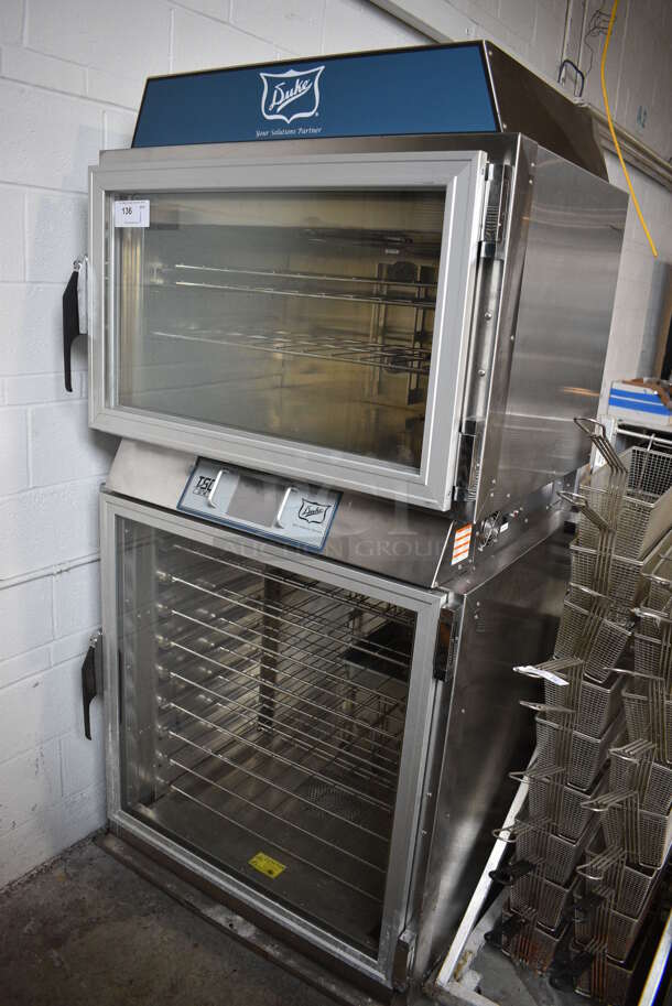 Duke TSC-6/18M Stainless Steel Commercial Electric Powered Oven Proofer on Commercial Casters. 208 Volts, 1 Phase. 38x30x78