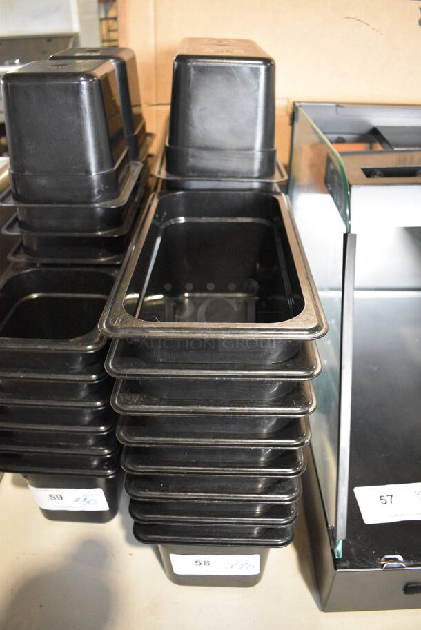 ALL ONE MONEY! Lot of 20 Cambro Black Poly 1/3 Size Drop In Bins. 1/3x6 - Image 2 of 4