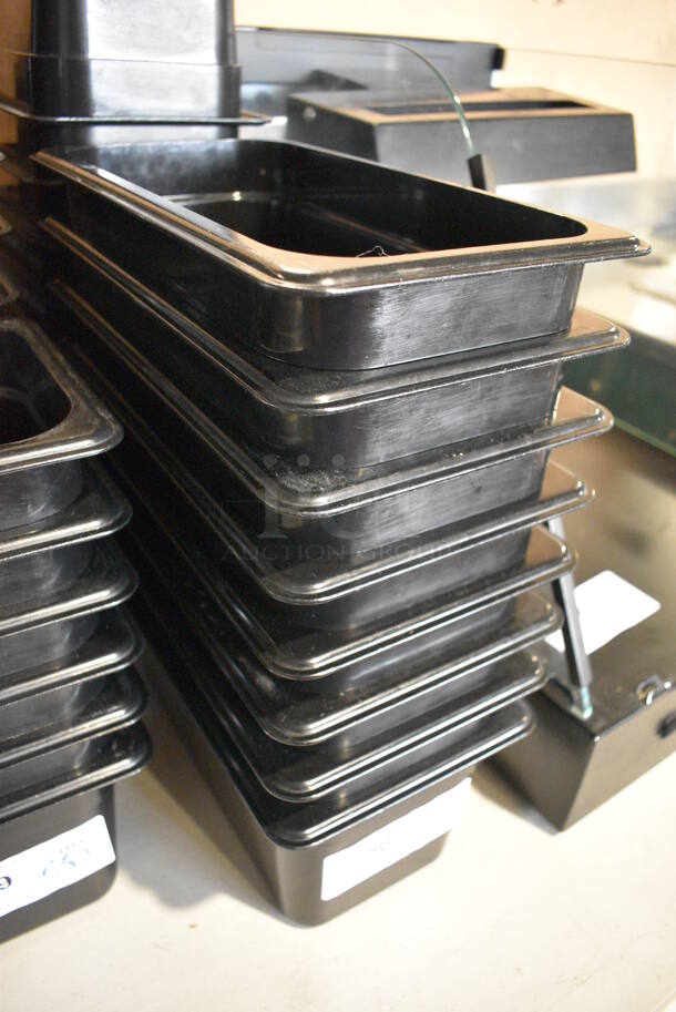 ALL ONE MONEY! Lot of 20 Cambro Black Poly 1/3 Size Drop In Bins. 1/3x6 - Image 3 of 4