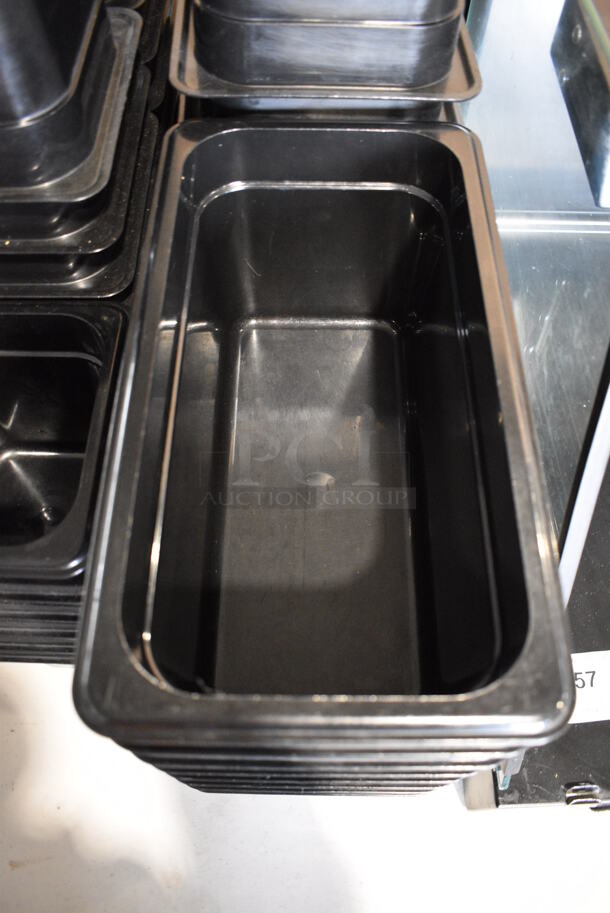 ALL ONE MONEY! Lot of 20 Cambro Black Poly 1/3 Size Drop In Bins. 1/3x6 - Image 4 of 4