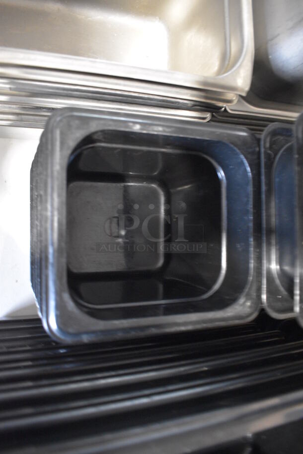 ALL ONE MONEY! Lot of 30 Cambro Black Poly 1/6 Size Drop In Bins. 1/6x6 - Image 4 of 5