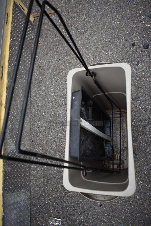 Gray Poly Slim Jim Trash Can w/ Contents. 11x20x30 - Image 4 of 5