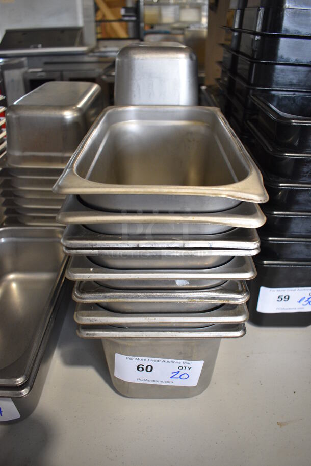 20 Stainless Steel 1/3 Size Drop In Bins. 1/3x6. 20 Times Your Bid!