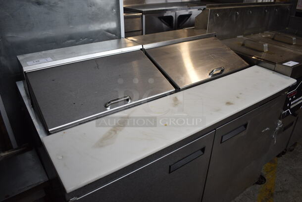 Delfield 4448N-12-A831 Stainless Steel Commercial Sandwich Salad Prep Table Bain Marie Mega Top on Commercial Casters. 115 Volts, 1 Phase. 48x32.5x40.5. Tested and Powers On But Temps at 44 Degrees - Image 3 of 8