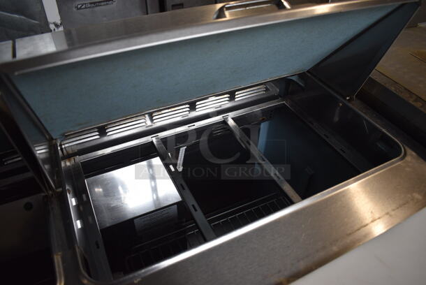 Delfield 4448N-12-A831 Stainless Steel Commercial Sandwich Salad Prep Table Bain Marie Mega Top on Commercial Casters. 115 Volts, 1 Phase. 48x32.5x40.5. Tested and Powers On But Temps at 44 Degrees - Image 4 of 8