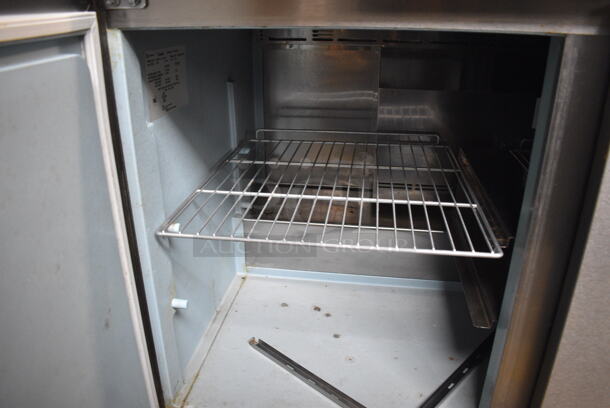 Delfield 4448N-12-A831 Stainless Steel Commercial Sandwich Salad Prep Table Bain Marie Mega Top on Commercial Casters. 115 Volts, 1 Phase. 48x32.5x40.5. Tested and Powers On But Temps at 44 Degrees - Image 7 of 8