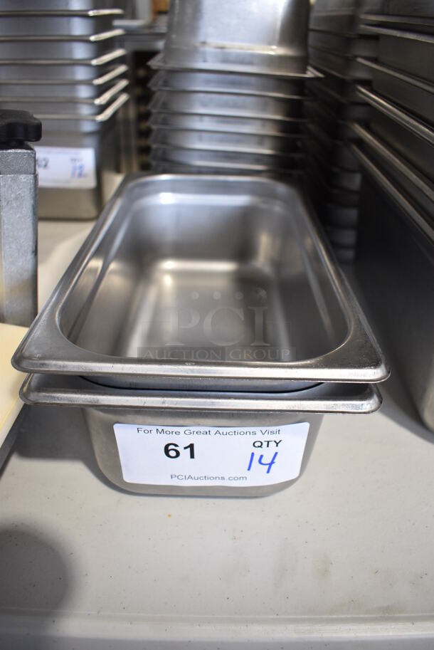 14 Stainless Steel 1/3 Size Drop In Bins. 1/3x4. 14 Times Your Bid! - Image 1 of 3