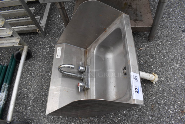 John Boos Stainless Steel Commercial Wall Mount Sink w/ Dual Splash Guards, Faucet and Handles. 17x17x23 - Image 2 of 5
