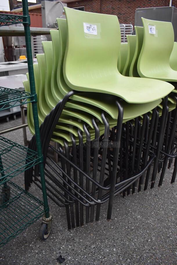 8 Green Poly Bar Height Chairs on Metal Legs. Stock Picture - Cosmetic Condition May Vary. 20x24x38. 8 Times Your Bid! - Image 3 of 5