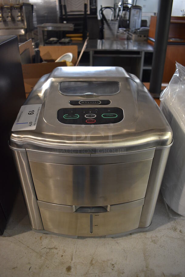 BRAND NEW SCRATCH AND DENT! Whynter T-2M Stainless Steel Commercial Countertop Ice Cube Maker. 110/115 Volts, 1 Phase. 14x17x15. Tested and Working!