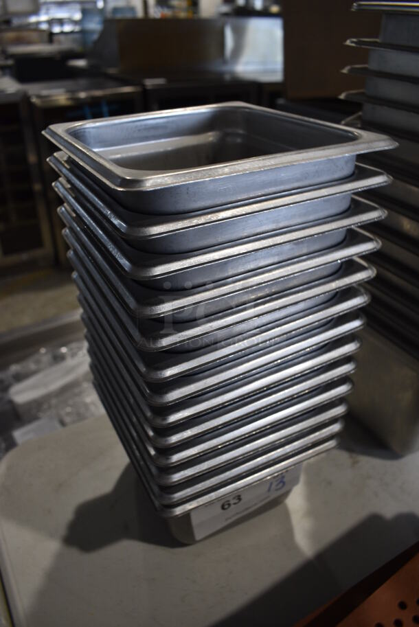 13 Stainless Steel 1/6 Size Drop In Bins. 1/6x4. 13 Times Your Bid! - Image 4 of 4