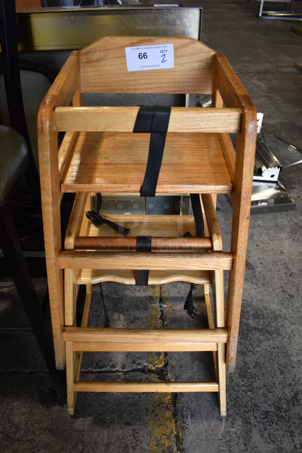 2 Wooden High Chairs. 18x20x28. 2 Times Your Bid! - Image 1 of 3