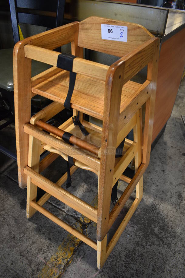 2 Wooden High Chairs. 18x20x28. 2 Times Your Bid! - Image 2 of 3