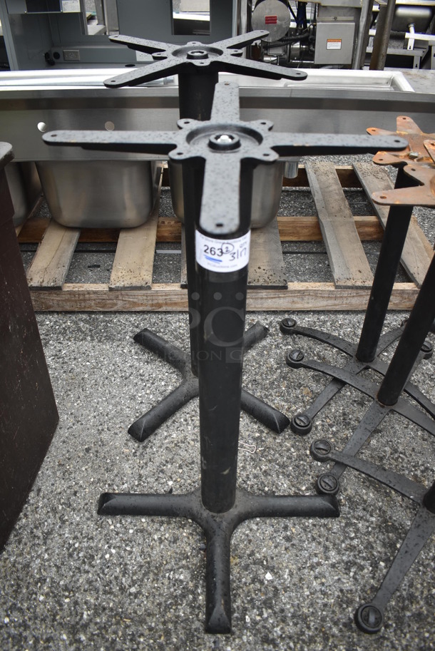 2 Black Metal Bar Height Table Bases. 22x22x35. 2 Times Your Bid! - Image 1 of 4