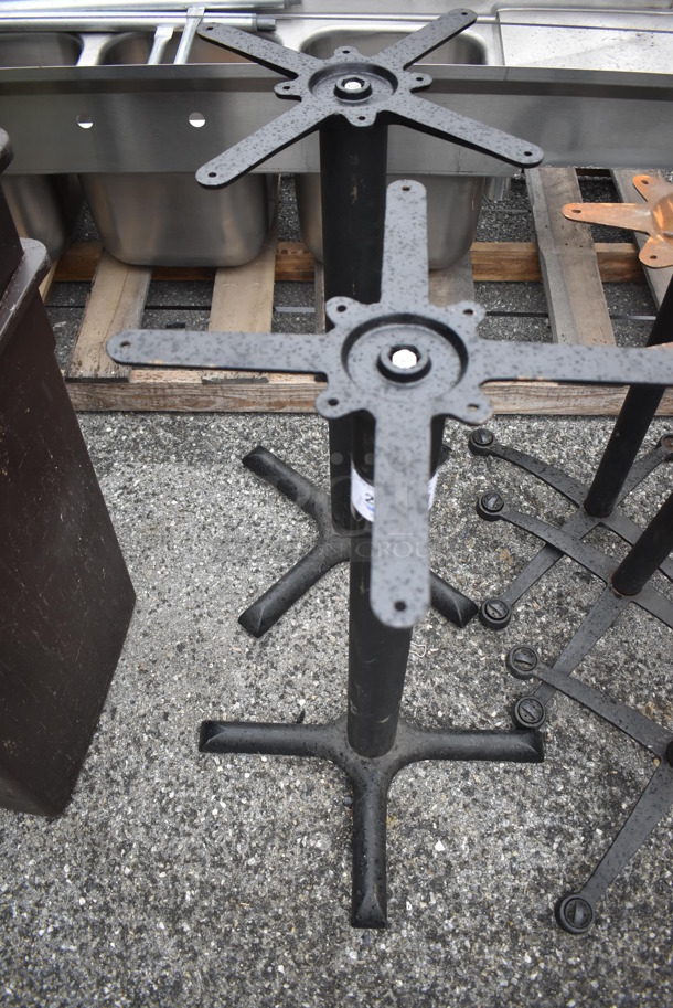 2 Black Metal Bar Height Table Bases. 22x22x35. 2 Times Your Bid! - Image 3 of 4