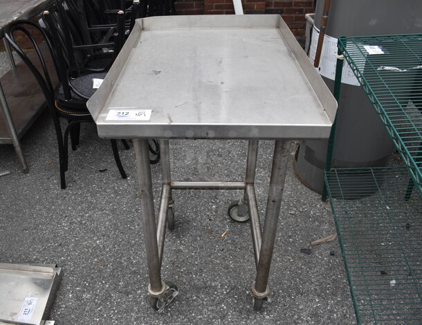 Stainless Steel Table on Commercial Casters. 21.5x30x38