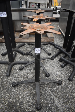 3 Black Metal Dining Height Table Bases. 23x23x28. 3 Times Your Bid!
