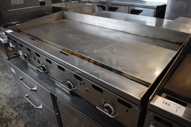 LATE MODEL! Vulcan MSA60 Stainless Steel Commercial Countertop Natural Gas Powered Flat Top Griddle w/ Thermostatic Controls. 135,000 BTU. 60x33x14 - Image 4 of 7
