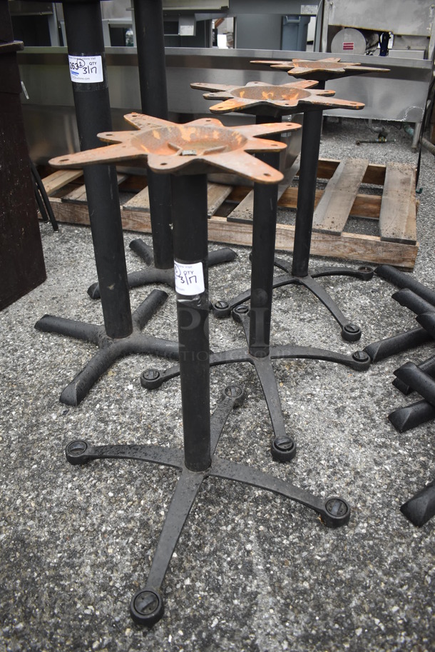 3 Black Metal Dining Height Table Bases. 23x23x28. 3 Times Your Bid! - Image 2 of 4