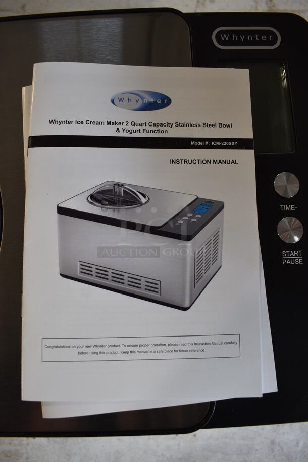 BRAND NEW SCRATCH AND DENT! Whynter ICM-220SSY Stainless Steel Countertop Ice Cream Yogurt Maker. 110-120 Volts, 1 Phase. 17x12x10.5. Tested and Working! - Image 6 of 8