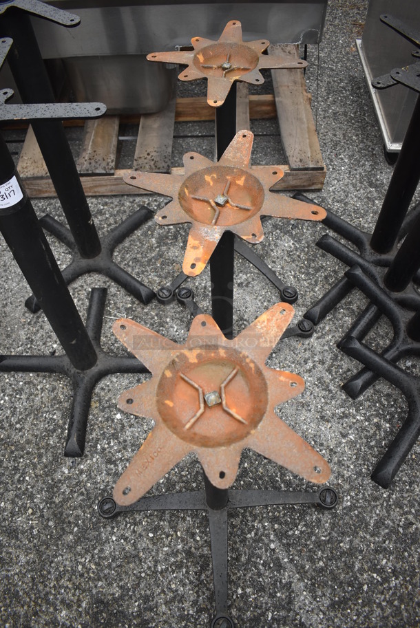3 Black Metal Dining Height Table Bases. 23x23x28. 3 Times Your Bid! - Image 4 of 4