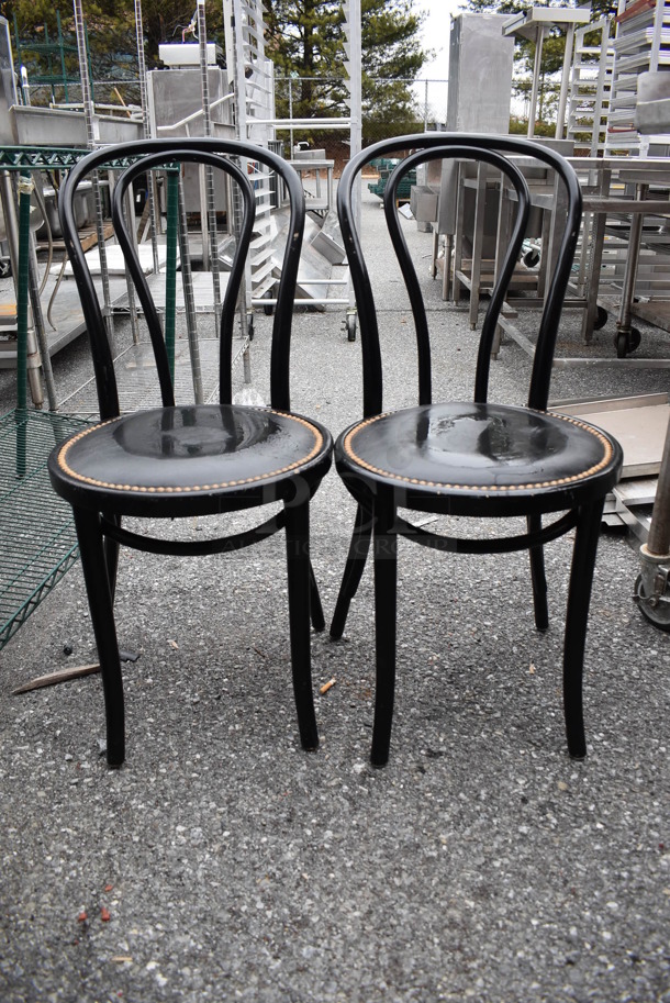 2 Black Metal Dining Chair w/ Black Cushion and Nailhead Trim. 15x21x32. 2 Times Your Bid! - Image 2 of 4