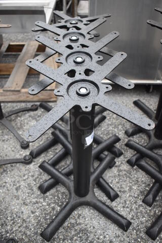 4 Black Metal Dining Height Table Bases. 22x22x26, 30x30x26. 4 Times Your Bid!