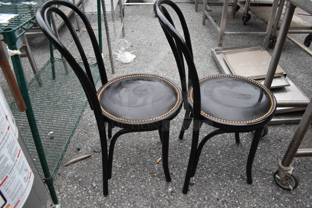 2 Black Metal Dining Chair w/ Black Cushion and Nailhead Trim. 15x21x32. 2 Times Your Bid! - Image 3 of 4