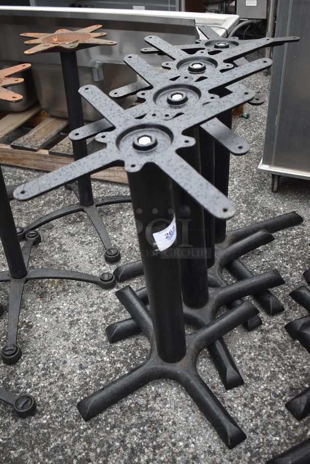 4 Black Metal Dining Height Table Bases. 22x22x26, 30x30x26. 4 Times Your Bid! - Image 2 of 4