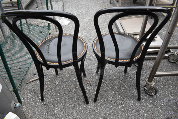 2 Black Metal Dining Chair w/ Black Cushion and Nailhead Trim. 15x21x32. 2 Times Your Bid! - Image 4 of 4