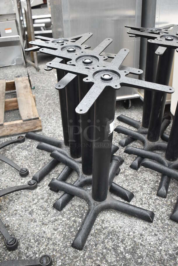 4 Black Metal Dining Height Table Bases. 22x22x26, 30x30x26. 4 Times Your Bid! - Image 3 of 4