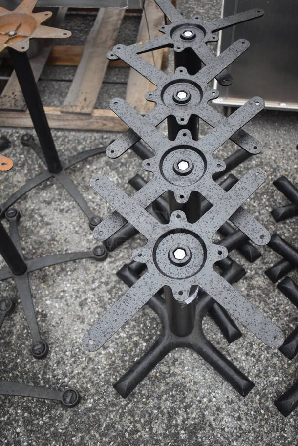 4 Black Metal Dining Height Table Bases. 22x22x26, 30x30x26. 4 Times Your Bid! - Image 4 of 4