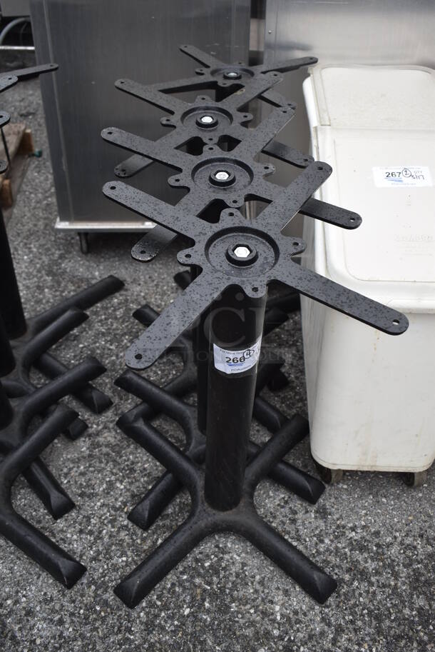 4 Black Metal Dining Height Table Bases. 22x22x26. 4 Times Your Bid! - Image 1 of 3