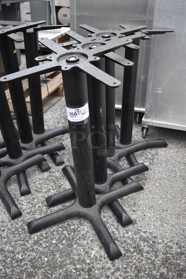4 Black Metal Dining Height Table Bases. 22x22x26. 4 Times Your Bid! - Image 2 of 3