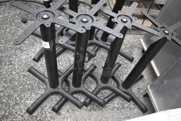 4 Black Metal Dining Height Table Bases. 22x22x26. 4 Times Your Bid! - Image 3 of 3