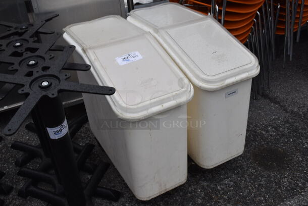 2 White Poly Ingredient Bins on Commercial Casters. 13x29x28. 2 Times Your Bid! - Image 3 of 7