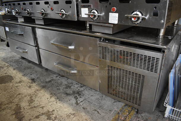 Stainless Steel Commercial 4 Drawer Chef Base on Commercial Casters. 84x33x24. Tested and Powers On But Temps at 43 Degrees - Image 5 of 5