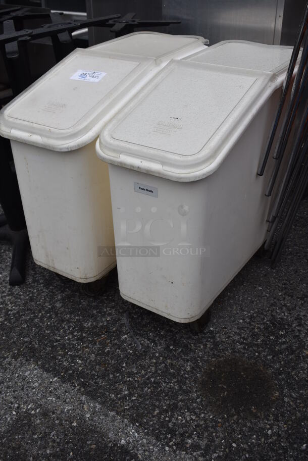 2 White Poly Ingredient Bins on Commercial Casters. 13x29x28. 2 Times Your Bid! - Image 4 of 7