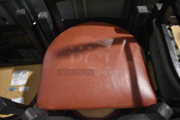 4 Black Metal Dining Height Chairs w/ Red Seat Cushions. Stock Picture - Cosmetic Condition May Vary. 16x16x32. 4 Times Your Bid! - Image 2 of 4