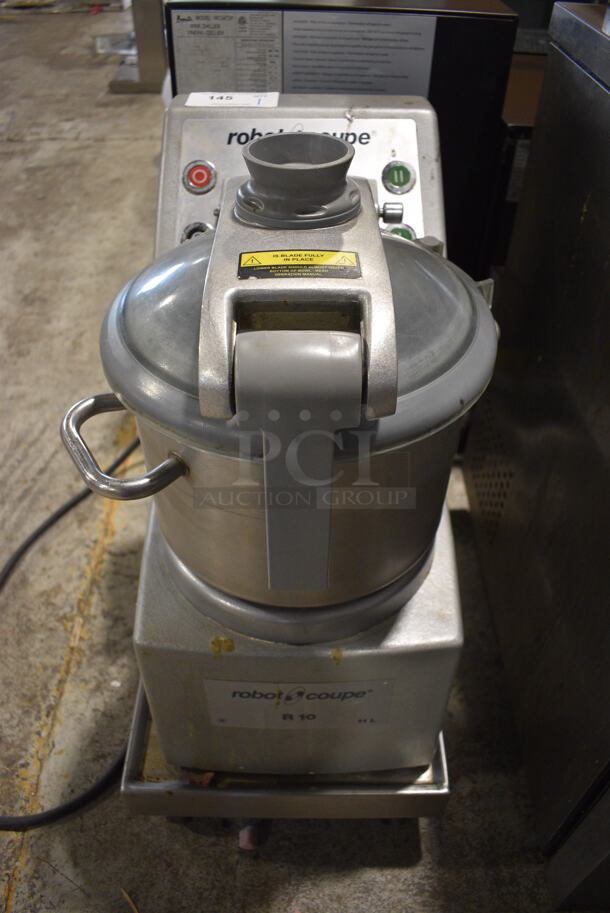 Robot Coupe R10 Metal Commercial Countertop Food Processor w/ Blade on Dolly. 208-230 Volts, 1 Phase. 15x26x32 - Image 1 of 8