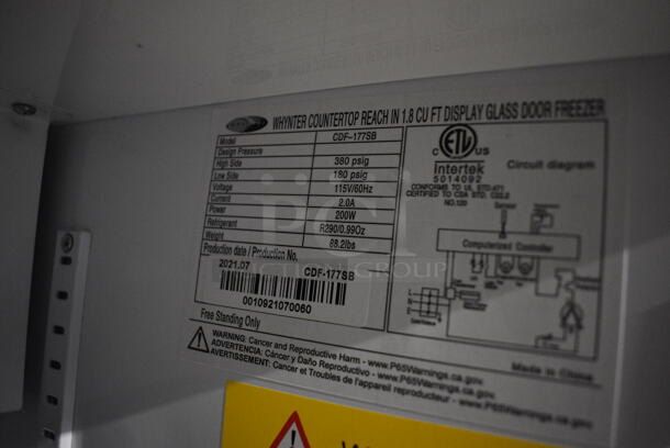 BRAND NEW SCRATCH AND DENT! Whynter CDF-177SB Stainless Steel Single Door Mini Cooler Merchandiser. 110-120 Volts, 1 Phase. 19x19x26. Tested and Working! - Image 6 of 6